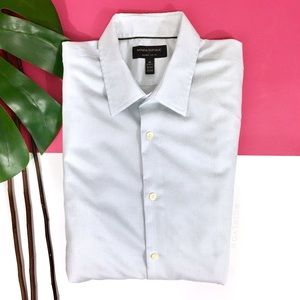 Banana Republic Blue Textured Slim Fit Dress Shirt